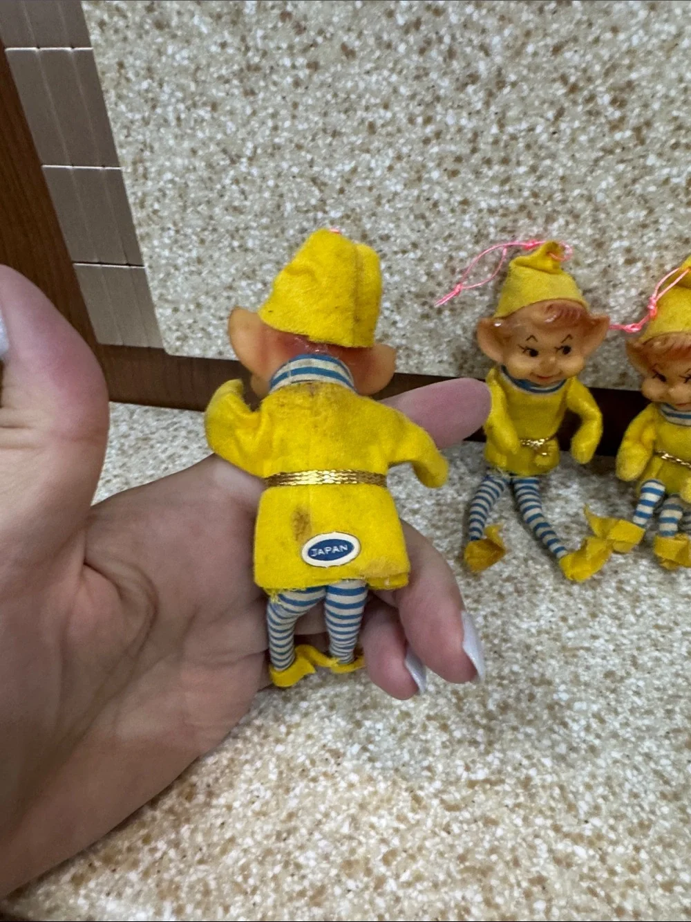 Vintage rubber face elves. Knee huggers